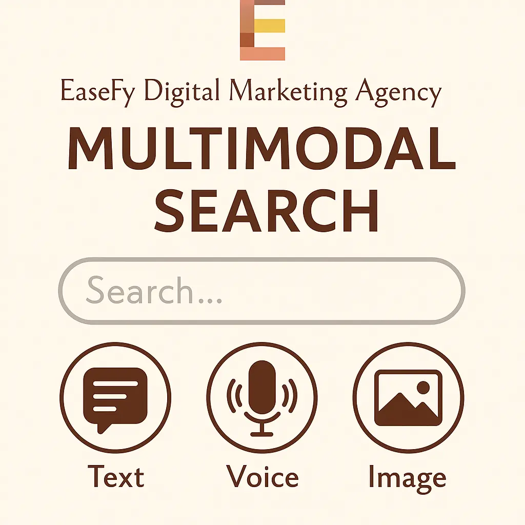 EaseFy Digital Marketing Agency Multimodal Search interface supporting text, voice, and image input for smarter results.