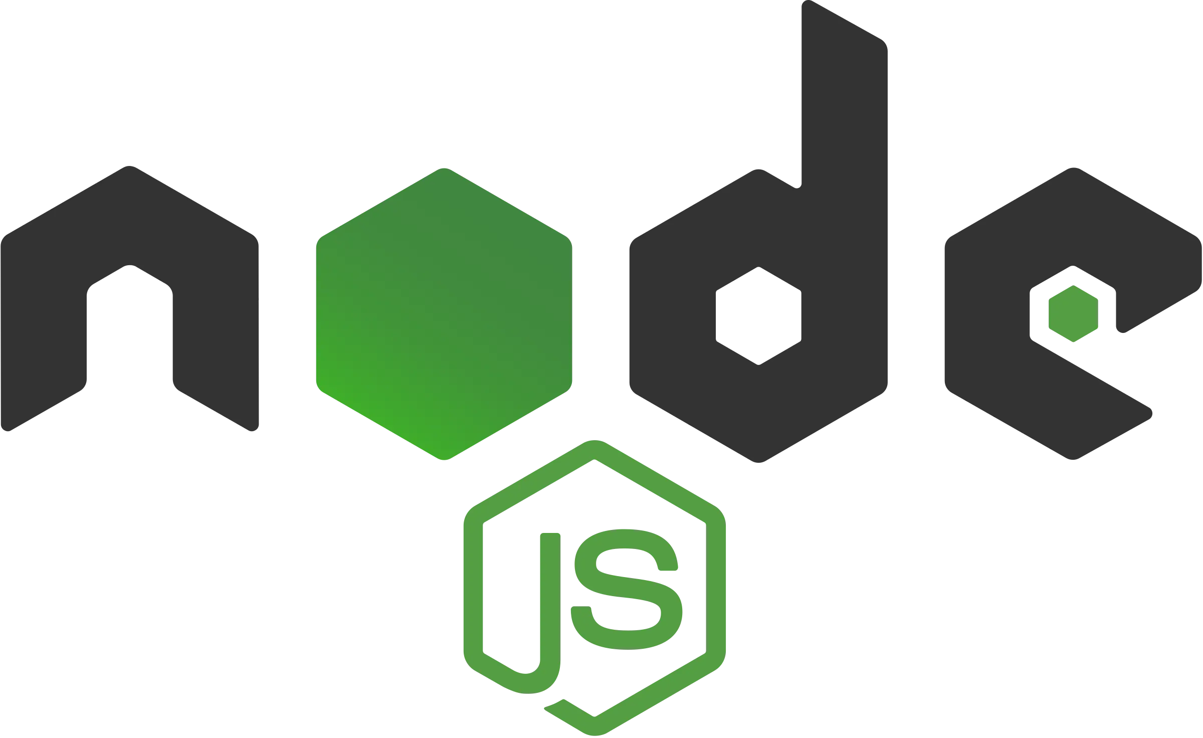 Node.js logo featuring a green hexagon and 'JS' text, symbolizing a runtime for building scalable, efficient server-side applications.